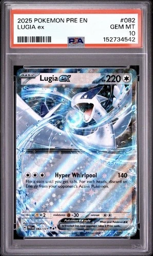 2025 POKEMON PRE EN-PRISMATIC EVOLUTIONS #082 LUGIA EX PSA 10