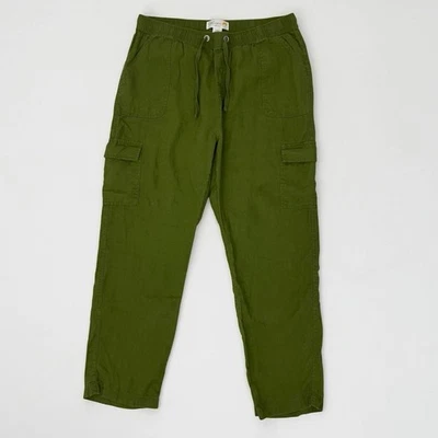 C&C California Olive Green Linen Cargo Pants - Image 1 of 4