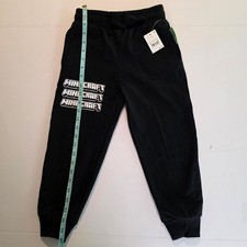Minecraft Logo Graphic Jogger Sweatpants Youth XS Black NEW