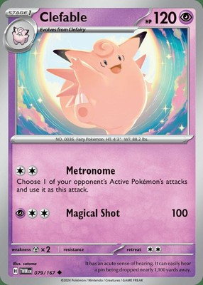 #ad #ad Clefable 079 167 Uncommon Reverse Holo Near Mint $0.99