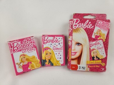 Barbie Card Games Gems + Go Bling 2 Mattel Table Travel Games Girls Ages 4+