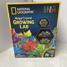 National Geographic Mega Crystal Growing Kit - Grow 6 Crystals with Light-Up New