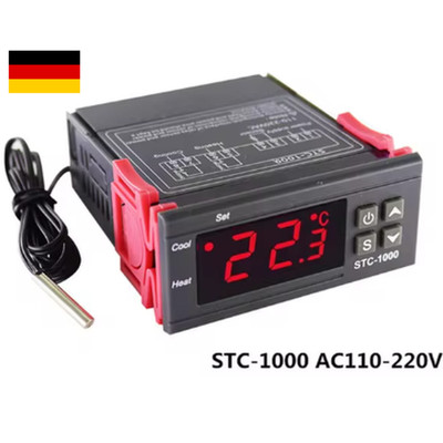 Digitaler Temperaturregler STC-1000 Thermostat 10A Heizen/Kühlen LED 110-220V