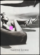 1990's Nude High Heels Lucioli Print Ad Women Fashion Long Legs shoes-1pg