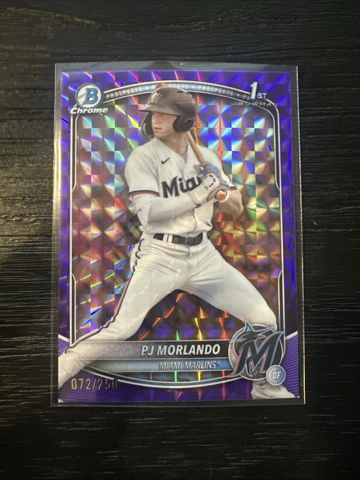 2025 Bowman Chrome PJ Morlando 1st Chrome Purple Geometric Refractor /250