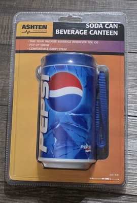 80sPEPSI COLA STRAW HOLDERペプシストローホルダー箱付き Pepsi Can Canteen Cold Drink Holder w/Strap & Pop Up Straw | eBay