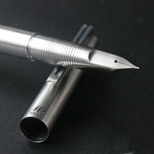 Pilot Namiki Myu Rex Stainless Steel Fountain Pen F Nib Tested w/ CON-40