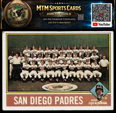 1976 Topps #331 San Diego Padres / John McNamara TC, MGR, CL Team Checklists