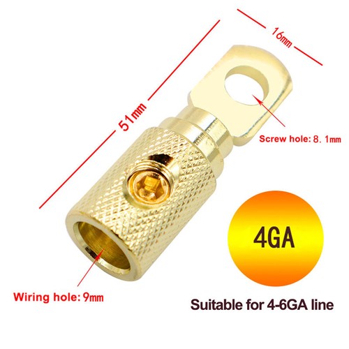 2 Pcs 4GA Gauge AWG Wire Coupler Set Screw Power Ring Terminal Connector - Picture 5 of 8