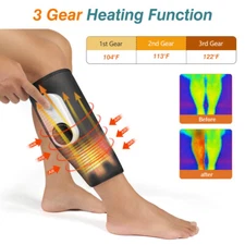 Leg Massager Air Compression Sleeve Calf Knee Foot Massager W/ Heat Circulation