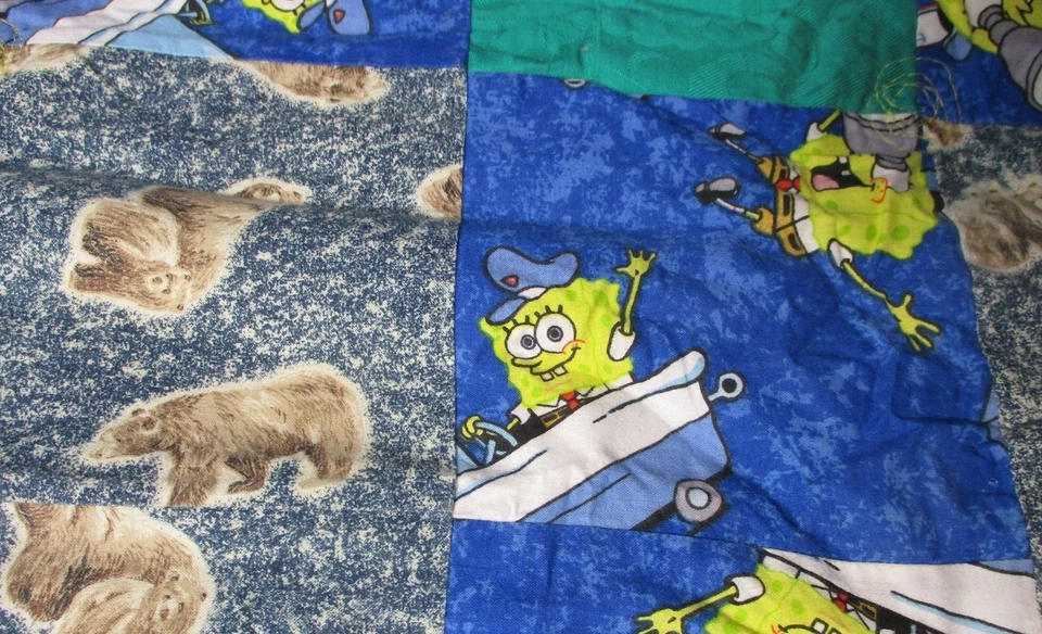 Manta de franela Nickelodeon BEAR STAR remolcador vintage Bob Esponja 43"X 54" Foto 3 de 4