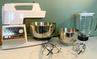 OSTER Regency Kitchen Center Mixer Blender Bowl Hooks Beaters Bundle Lot Vintage