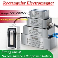 Electromagnet Lift Holding Magnet Rectangular Solenoid Sucker DC12V/24V 4-800KG