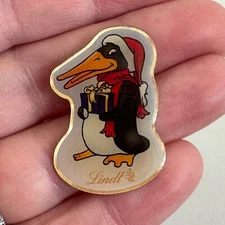 RARE Lindt Chocolate Penguin Christmas Lapel Pin