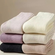 3 Pairs Lady Warm Wool Blend Socks Thick Thermal Boot Socks Cashmere Soft Casual