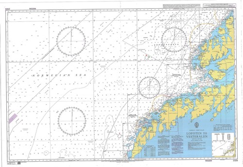 Admiralty 2328 Norway West Coast Lofoten Vesteralen Marine Wall Map Chart Paper