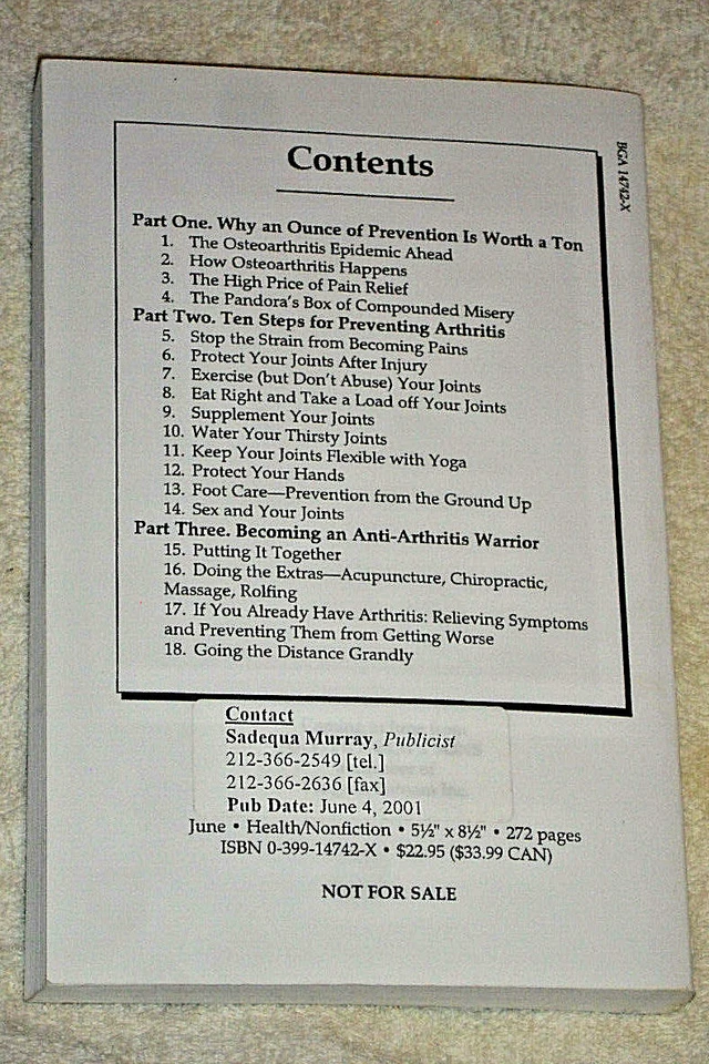 Preventing Arthritis : A Holistic Approach to Life Without Pain by Ronald Melvin - Image 2 of 2