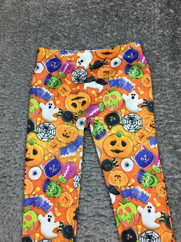 No Boundaries 万圣节打底裤女式青少年大号橙色弹力 Pumkin — 第 2/4 张图片