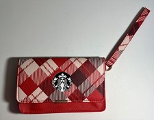 Starbucks China 2021-22 Red Plaid Pattern travel/cosmetic pouch