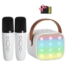Mini Karaoke Machine for Kids Adults, Portable Bluetooth Speaker with 2 Wirel...