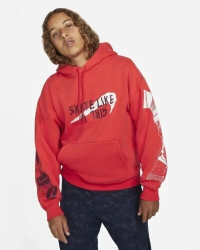 Nike SB Fleece Hoodie Skate Like A Girl Red Colorway DQ7304-696 New Large  or Med