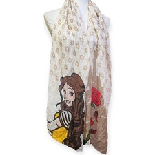 Disney Parks Womens Princess Belle Rose Scarf Floral Lightweight