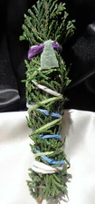 Cedar Incense Smudge Stick, Priestess made & Blessed,  6" + AVENTURINE Reiki