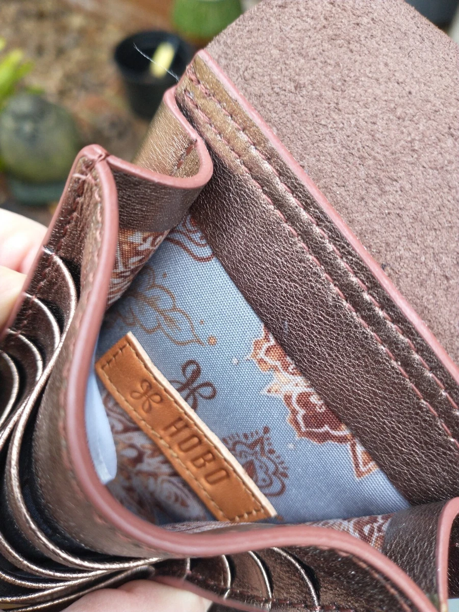 HOBO Token Phone Wallet Crossbody Bag in Metallic Rose Beige eBay