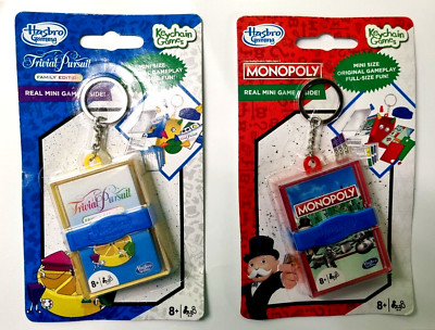 Hasbro Gaming Schlüsselanhänger Minispiel Monopoly & Trivial Pursuit - SET MIT ZWEI SPIELEN