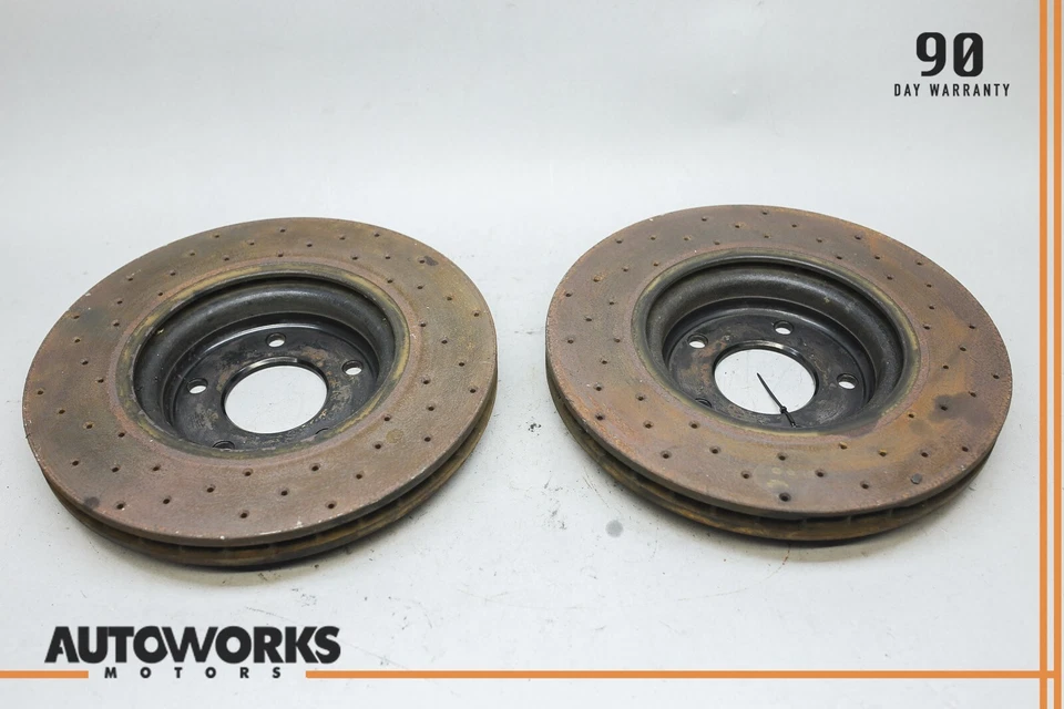 98-03 Jaguar XJR XJ8 VDP X350 Front Left & Right Side Brake Rotor Disk Set OEM - Image 4 of 4