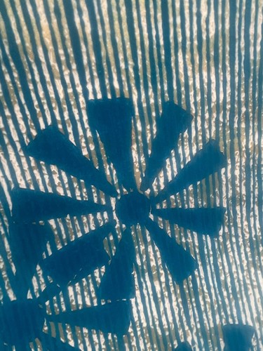 vintage 1960s 50s funky fun starburst wallpaper flocked mcm retro disco blue - Picture 11 of 23
