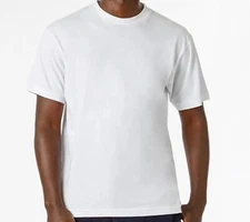 SunTees Men's Plain 100% Cotton White Crew T-Shirt Heavy Short Sleeves T Shirts