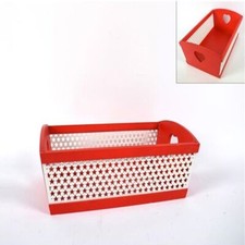 Cesto cestino in legno rosso portapane da regali decorazioni natalizie cm 26