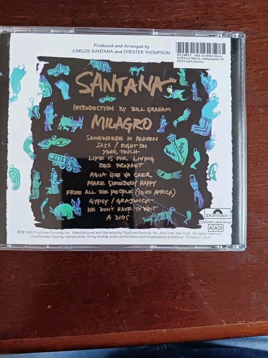Santana, Milagro by Santana (CD, 1992, Polydor) 731451319723