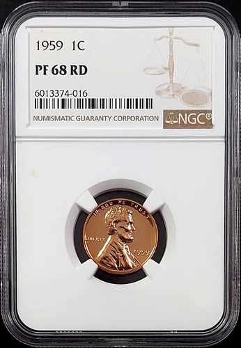 1959 Proof Lincoln Cent certified PF 68 RD by NGC! sku 74016