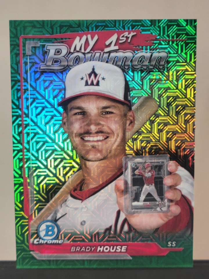2024 Bowman Chrome Mega Brady House My 1st Bowman Green Mojo /99 - Nationals  SP - Image 2 of 4