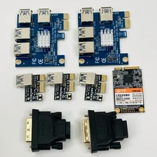 New Computer Parts EUX1-04 PCIE 1 to 4 Slots Riser Card Adapter USB 3.0 LOT-SALE