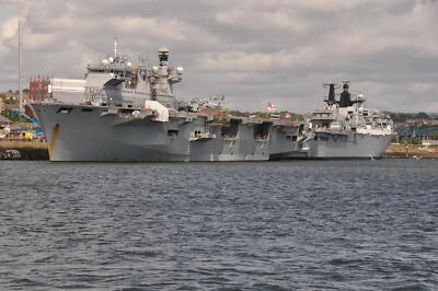 Photo 6x4 Plymouth : Devonport - HMS Bulwark (L15) Torpoint Looking acros c2015