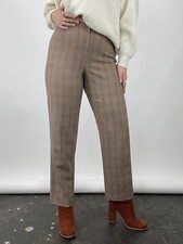 90s Vintage Carlisle Multi Plaid Wool Pants Size 10