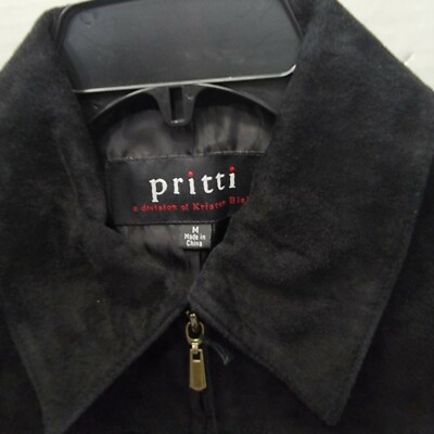 New Pritti Kristen Blake Black Suede Jacket Blazer Lined Full