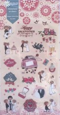 Daisyland Happy Valentines Scrapbooking Sticker Sheet KAWAII 