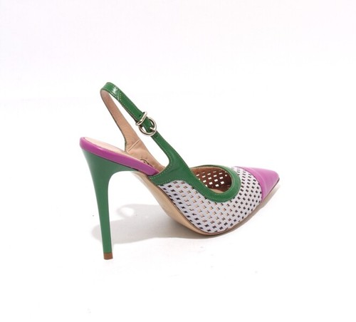 Isabelle 135c Multi-Color Leather Pointy Heel Slingbacks Pumps 39.5 / US 9.5 - Picture 4 of 8