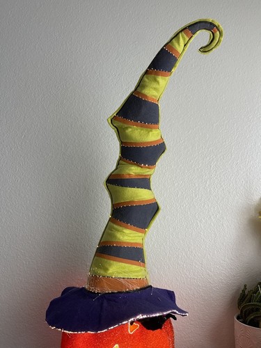 Dept 56 Fiber Optic Halloween Pumpkin Jack O Lantern Witch’s Hat 26” No plug - Picture 4 of 7