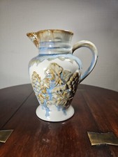 Vintage Rhoda Sandstone French Studio Pottery Flame Enamelled Drip Glaze Jug 