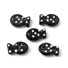 20pcs Handmade Lampwork Glass Beads Black Fish Beads for Jewelry DIY