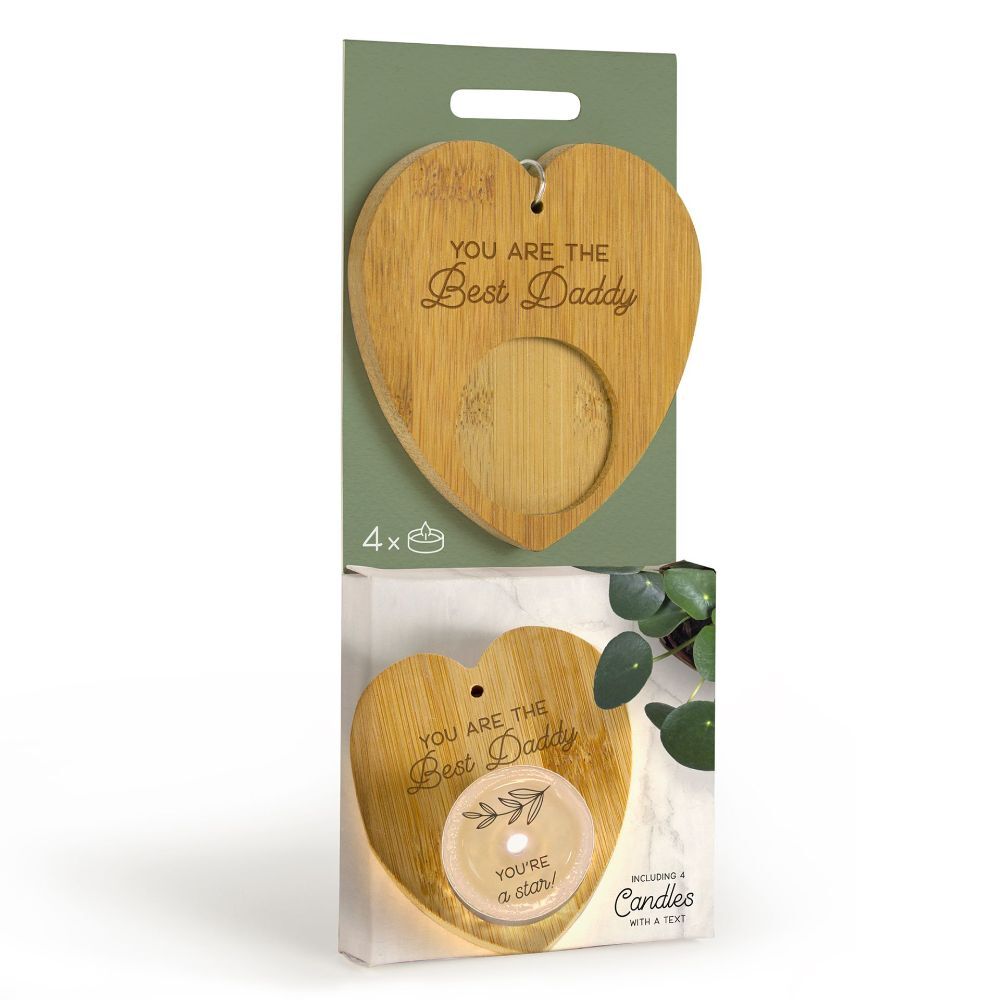 Heart Shaped Tea Light Holder With Four Tea Lights Best Daddy