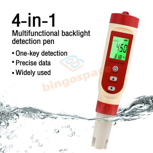 4-in-1 PH TDS EC Temperature Meter Tester Water Quality Test Pen for Hydroponic - Picture 3 of 14