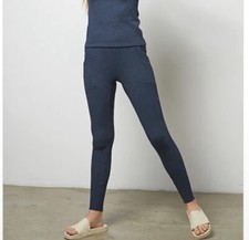 Lunya Restore Thermal High Rise Leggings Deep Blue Heather NWOT XS