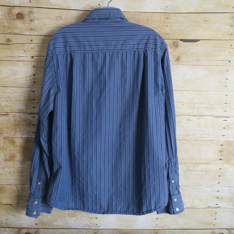 Urban Up Mens Long Sleeve Dress Shirt Stripes Blue Size XL - Image 4 of 4
