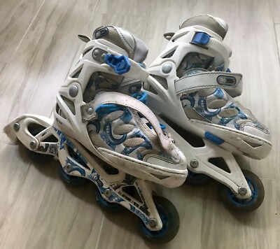 RE Action Roller Skates, Blue/White, 70mm Wheels, ABC 3 Bearings, Size ...
